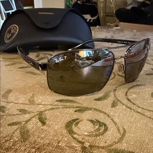 Ray-Ban Gunmetal Polarized Chromance Sunglasses. 61 mm